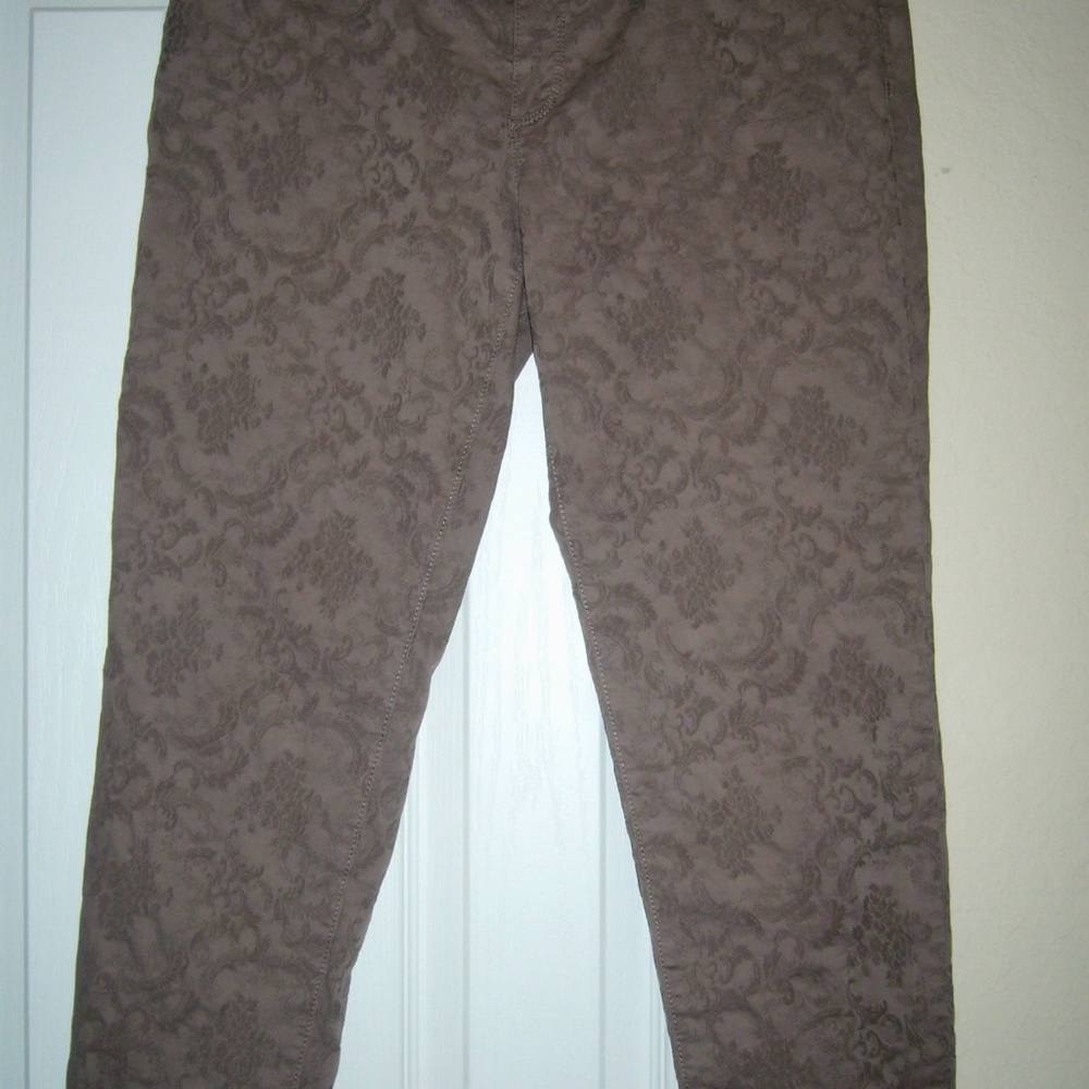 Chico's Beautiful Brown Tone On Tone Design Pants /Jeans Size 0.5